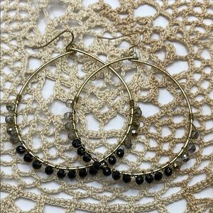 Faceted Glass Wire Wrapped Earrings